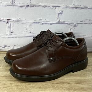 SAS Ambassador Brown Leather Oxford Dress Shoes Size 9.5 WW Double Wide Comfort